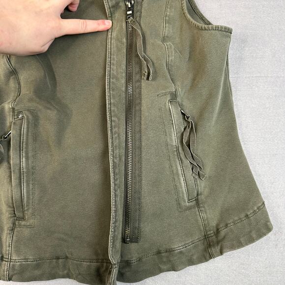 Marrakech Anthropologie Vest Army Green Womens S Utility Pockets Full Zip Collar - Picture 6 of 9